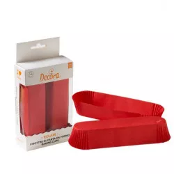 Papiertörtchenförmchen für Eclair 135x33x28mm rot 60 Stück