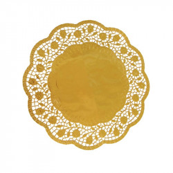 Dekorative Spitzen runde goldfarbene 30 cm 4 Stück