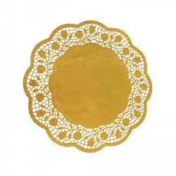 Dekorative Spitzen runde goldfarbene 30 cm 4 Stück