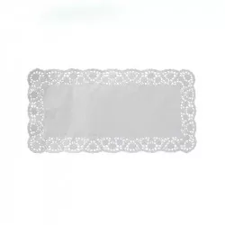 Dekoratives Spitzenband, quadratisch, weiß, 30 x 18 cm, 100 Stück