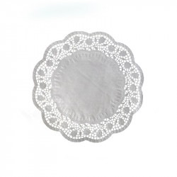 Dekorative Spitzen rund weiß 24 cm 100 Stück