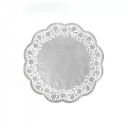 Dekorative Spitzen rund weiß 24 cm 100 Stück