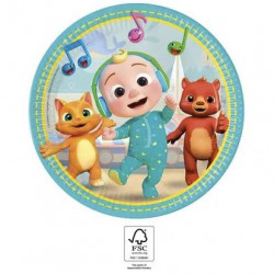 Papierteller cocomelon 23 cm, 8 Stücke