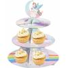 Papier-Muffinständer und Cupcakes Unicorn