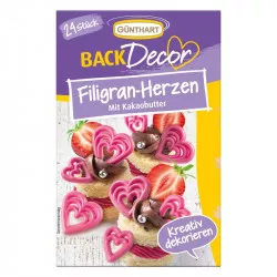 Schokoladen-Dekorationen rosa Herzen, 24 Stück