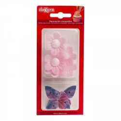 essbare Dekorationen Schmetterlinge und Blüten