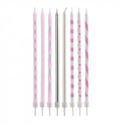 Lange rosa Kerzen
