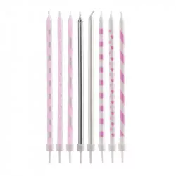 Lange rosa Kerzen