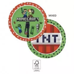 Pappteller Minecraft 23 cm, 8 Stück