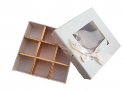 Pralinenbox 12x12x4 cm 5 Stück