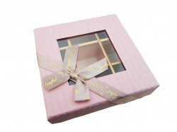 Pralinenverpackung 12x12x4 cm 5 Stück rosa