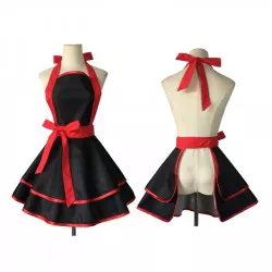 Küchen-Schürze mit Schwarz/Schwarz