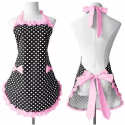 Küchen-Schürze schwarz-pink