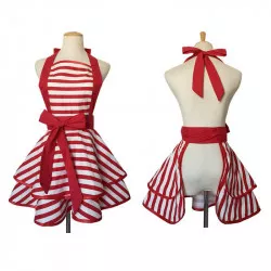 Küchen-Schürze mit roten Streifen