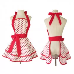 Küchenschürze mit roten Punkten