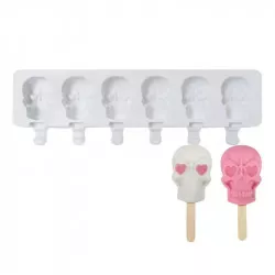 Silikonform für Eis am Stiel Schädeln