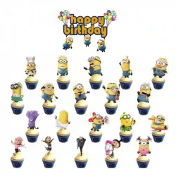 Zapfen in die Torte und Muffins 21 Stück Minions