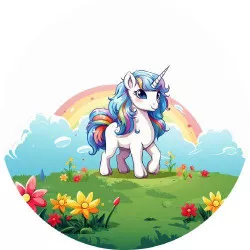 essbares Einhornpapier mit Regenbogen 19,5 cm