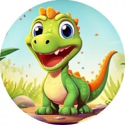 essbares Dinospapier grün 19,5 cm