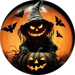 Essbares Papier Halloween-Kürbis 19,5 cm