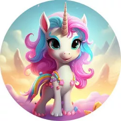 Essbares Papier wunderschöner Einhorn 19,5 cm