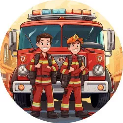 Essbares Papier Freunde Feuerwehrleute 19,5 cm