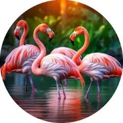 Essbares Papier Flamingos 19,5 cm