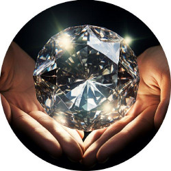 Essbares Papier-Diamant in der Hand 19,5 cm