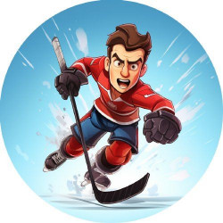 essbares Papier Eishockeyspieler im Ton von 19,5 cm