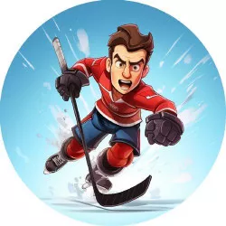 essbares Papier Eishockeyspieler im Ton von 19,5 cm