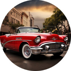 Essbares Papier amerikanische Klassiker rote Auto 19,5 cm