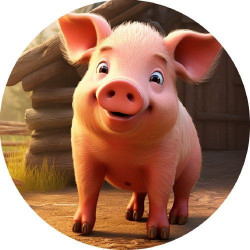 Essbares Papier Schwein auf dem Hof 19,5 cm