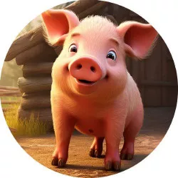 Essbares Papier Schwein auf dem Hof 19,5 cm