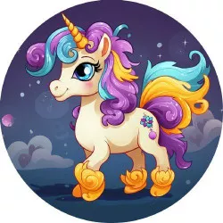 Essbares Unicorn-Papier in der Nacht 19,5 cm