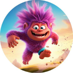 Essbares Papier Troll rosa 19,5 cm