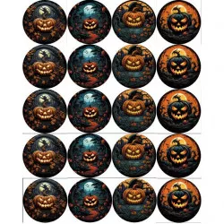 Essbares Ausschneidepapier für Muffins Halloween Kürbis Mix 5 cm