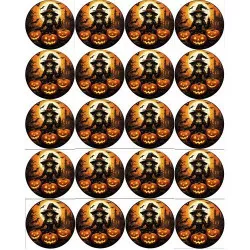 ESSbarer Backpapier zum Ausstechen für Halloween-M muffins Hexe 5 cm