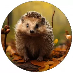 Essbares Papier-Igel mit Blattwerk 19,5 cm