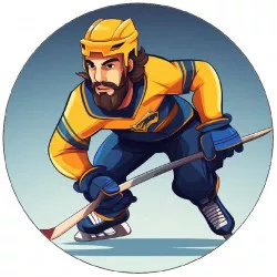 Essbares Papier Hockeyspieler im blau-gelben Trikot 19,5 cm