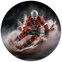 Essbares Papier Eishockeyspieler im roten Trikot 19,5 cm