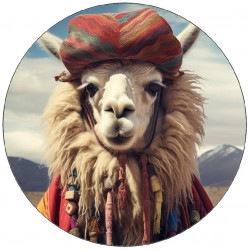 Essbares Papier Lama mit Kleidung 19,5 cm