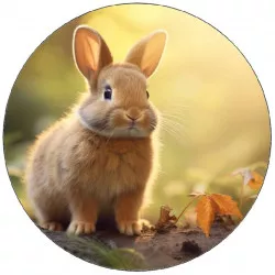 Essbares Papier Kaninchen im Wald 19,5 cm