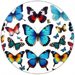 Essbares Papier bunt Schmetterlinge 19,5 cm