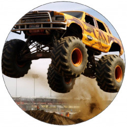 Essbares Papier Monster Truck beim Sprung von 19,5 cm