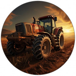 essbares Papier-Traktor auf dem Feld rot 19,5 cm