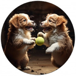 Essbares Papier spielende Welpen 19,5 cm