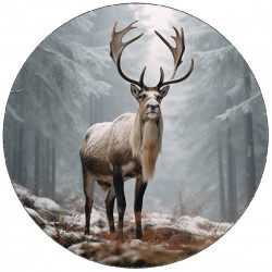 Essbares Papier Reh im winterlichen Wald 19,5 cm