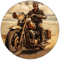 Essbares Papier alter Motorradfahrer 19,5 cm