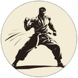 essbares papir karateska schwarz-weißes bild 19,5 cm