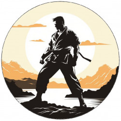 Essbares Papier-Karateka in der Stellung 19,5 cm